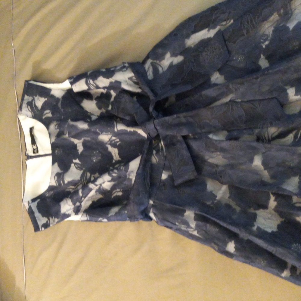Leslie Fay Navy Blue Sheer Dress Size 10